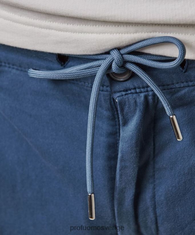 Kläder se Profuomo män blekta sportcordshorts blå N8XR4357