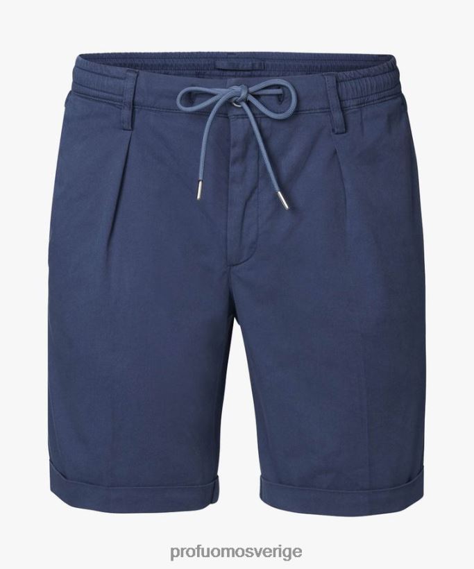 Kläder se Profuomo män blekta sportcordshorts blå N8XR4357