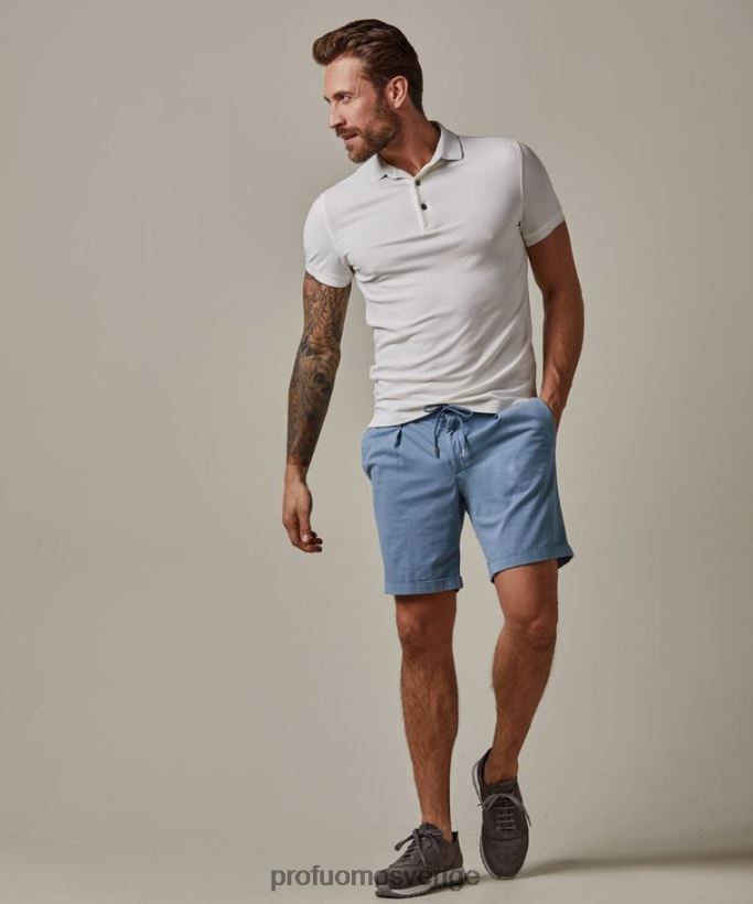 Kläder se Profuomo män sportcord shorts mellanblå N8XR4355