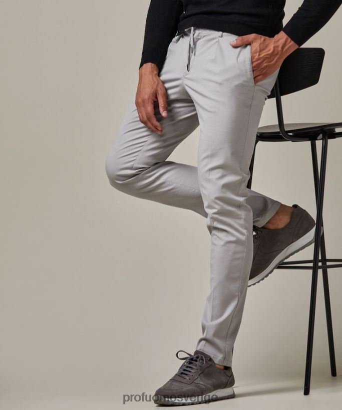 Kläder se Profuomo män sportcord chino grå N8XR4370