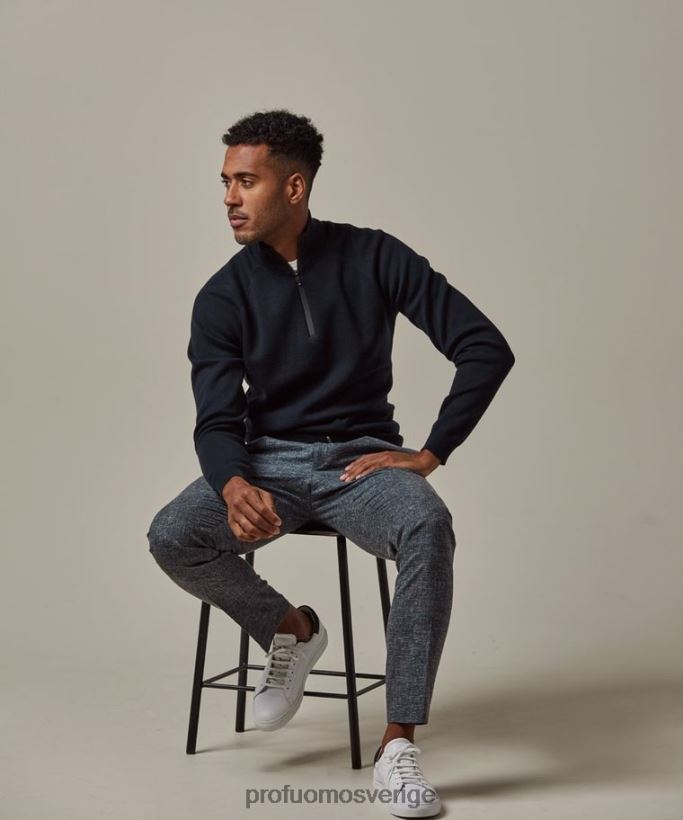 Kläder se Profuomo män sportkord i linneblandning Marin N8XR4338