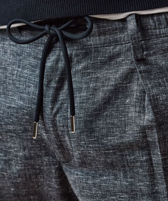 Kläder se Profuomo män sportkord i linneblandning Marin N8XR4338