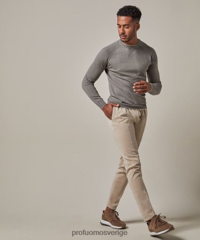 Kläder se Profuomo män svett sportcord beige N8XR4320