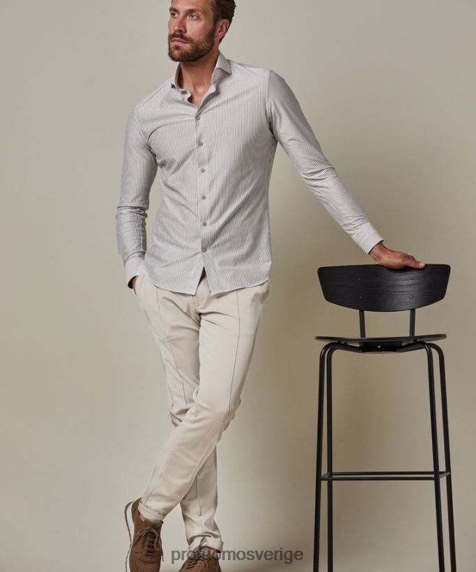 Kläder se Profuomo män teknisk stickad sportcord beige N8XR4333