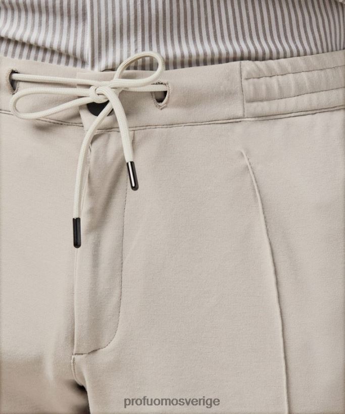 Kläder se Profuomo män teknisk stickad sportcord beige N8XR4333