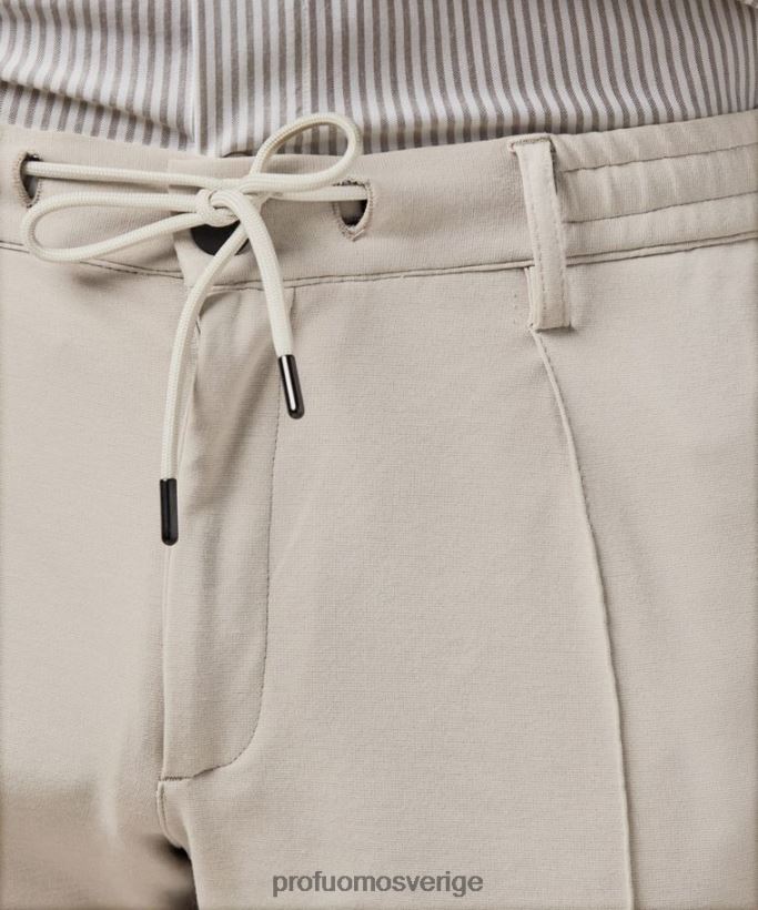 Kläder se Profuomo män teknisk stickad sportcord beige N8XR4341