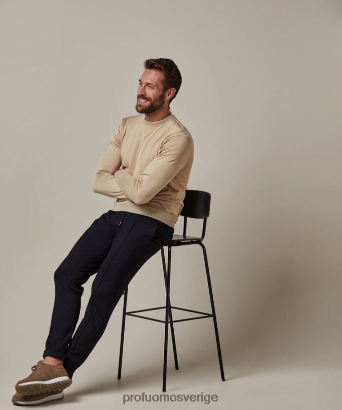 Kläder se Profuomo män teknisk stickad sportcord svart N8XR4332