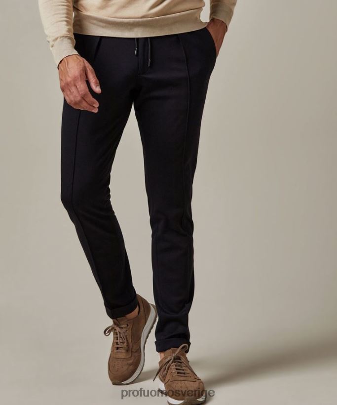 Kläder se Profuomo män teknisk stickad sportcord svart N8XR4332