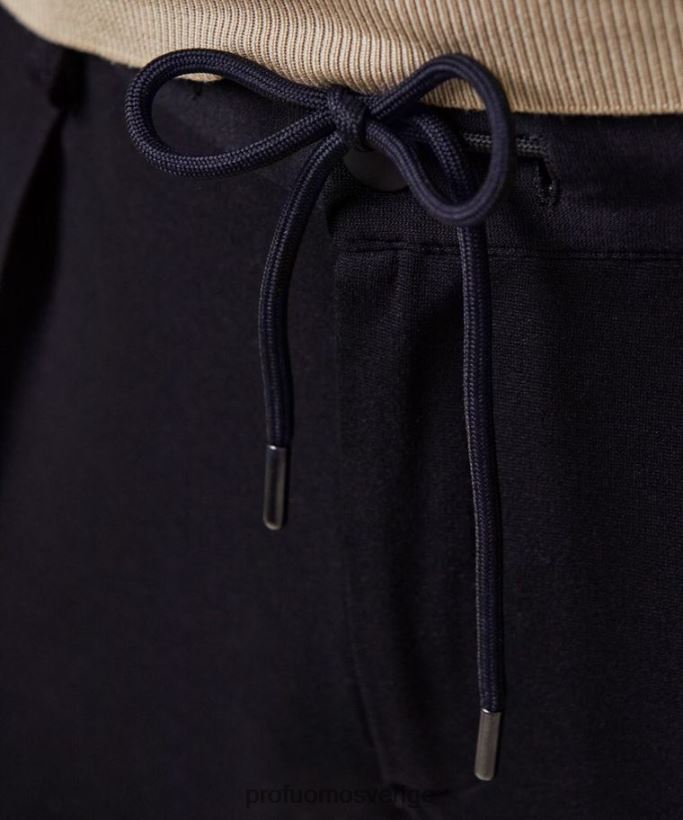 Kläder se Profuomo män teknisk stickad sportcord svart N8XR4332