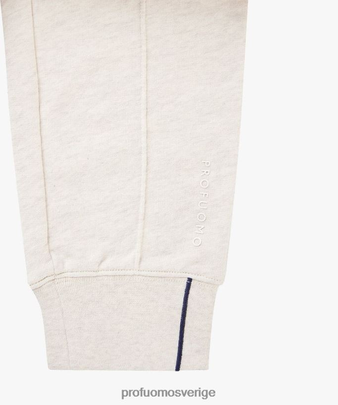 Kläder se Profuomo män träningsbyxa i bomull beige N8XR4352