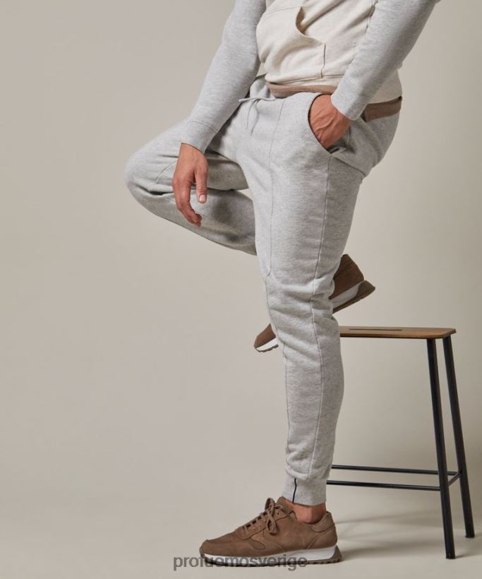 Kläder se Profuomo män träningsbyxa i bomull grå N8XR4353