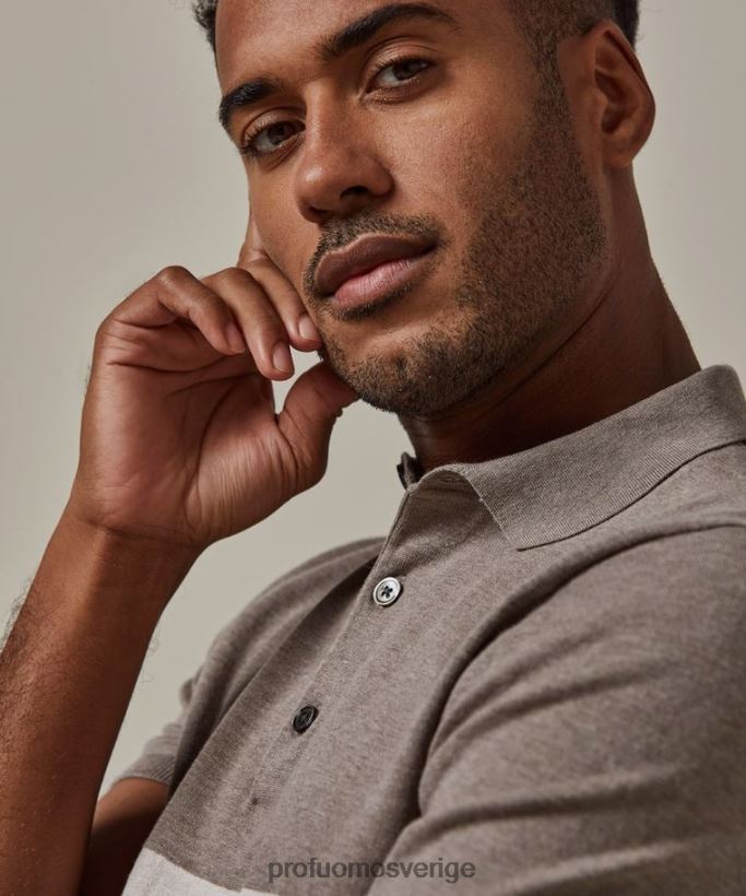 Kläder se Profuomo män färgblock polo beige N8XR4196