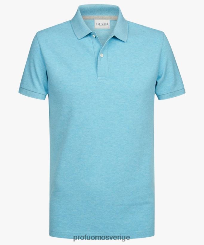 Kläder se Profuomo män melange piképolo aqua N8XR4171