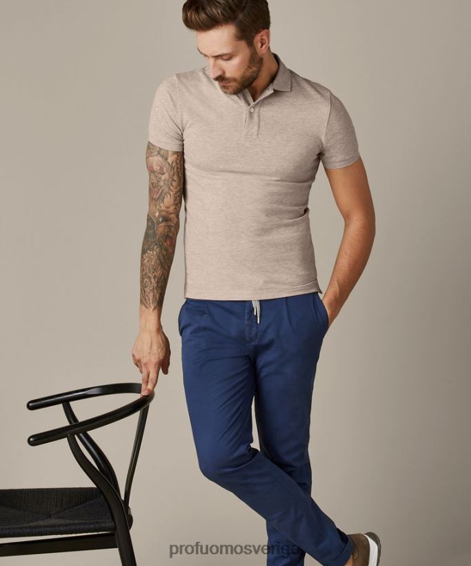 Kläder se Profuomo män melange piképolo beige N8XR4185