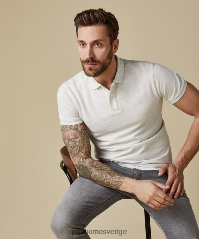 Kläder se Profuomo män melange piképolo grå N8XR4189