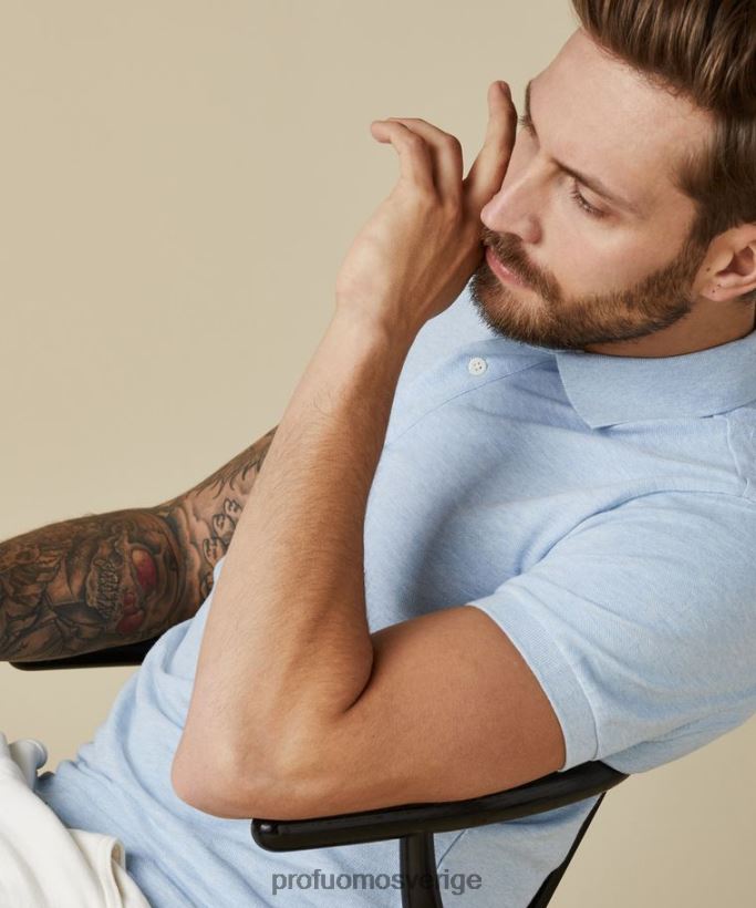 Kläder se Profuomo män piképolo ljusblå N8XR4205