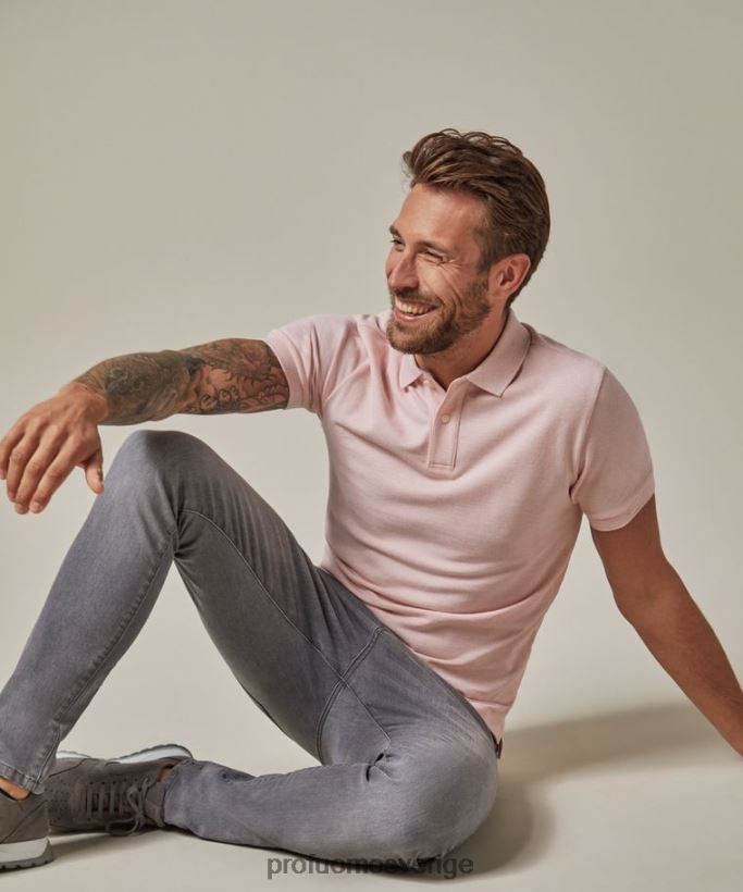 Kläder se Profuomo män piképolo ljusrosa N8XR4174