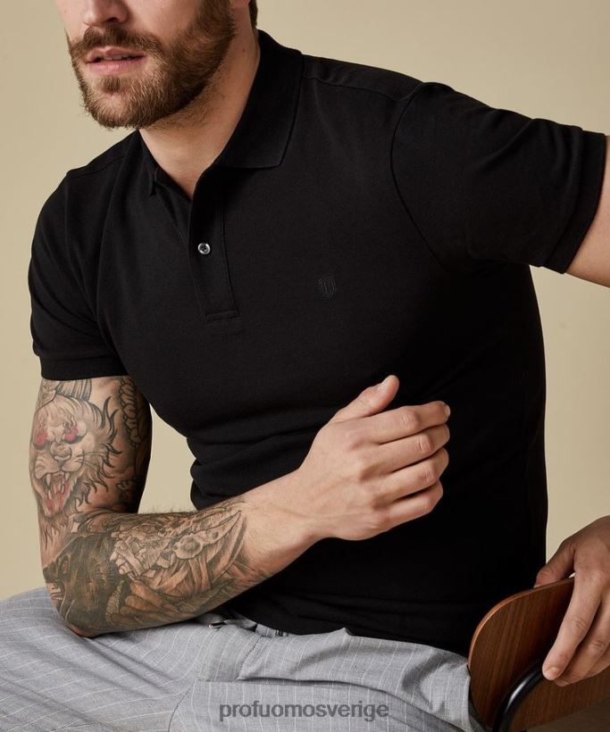 Kläder se Profuomo män piképolo svart N8XR4186