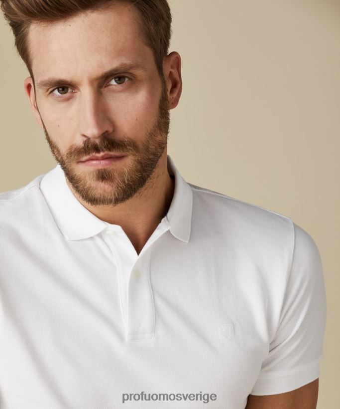 Kläder se Profuomo män piképolo vit N8XR4176