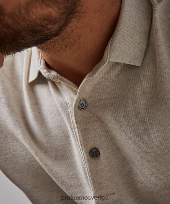 Kläder se Profuomo män stretch polo beige N8XR4201