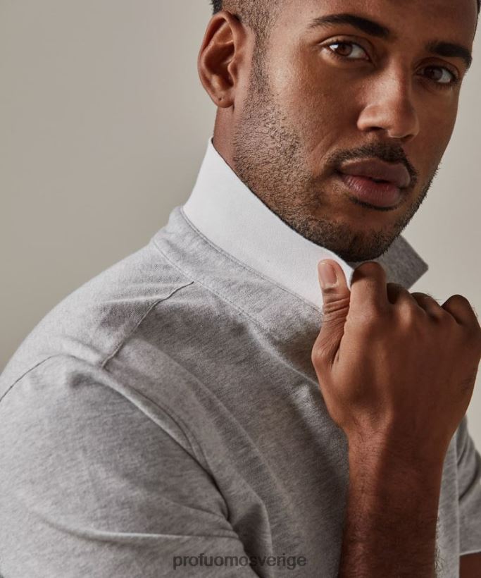 Kläder se Profuomo män stretch polo grå N8XR4202