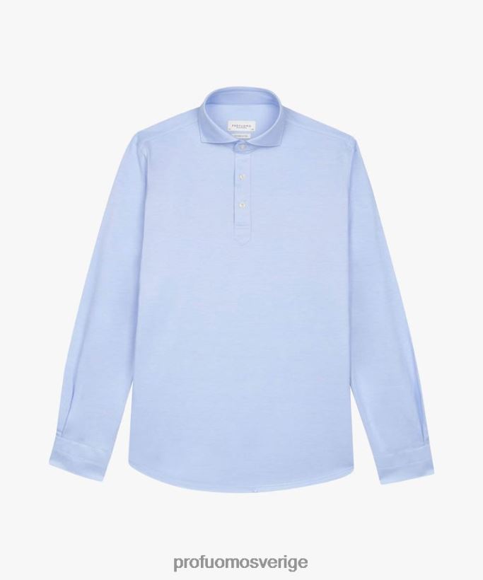 Kläder se Profuomo män japansk stickad pikétröja blå N8XR455