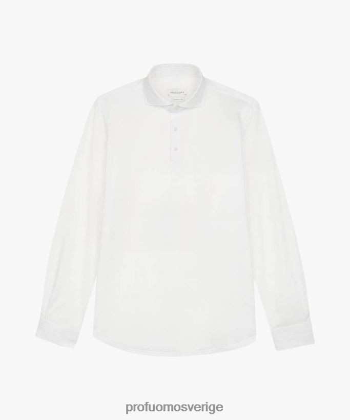 Kläder se Profuomo män japansk stickad skjorta vit N8XR48