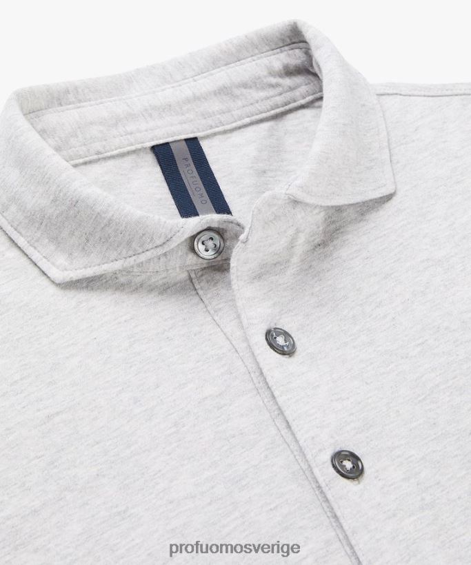 Kläder se Profuomo män långärmad polo ljusgrå N8XR4207