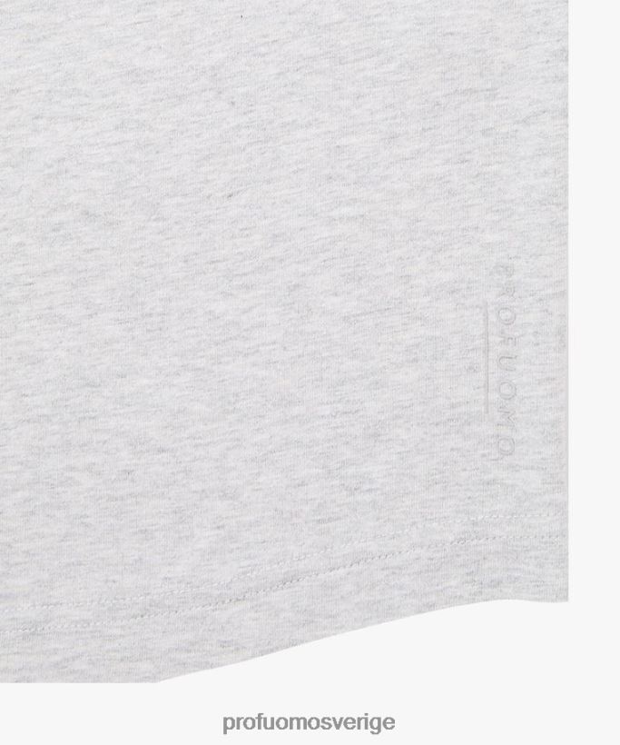 Kläder se Profuomo män långärmad polo ljusgrå N8XR4207