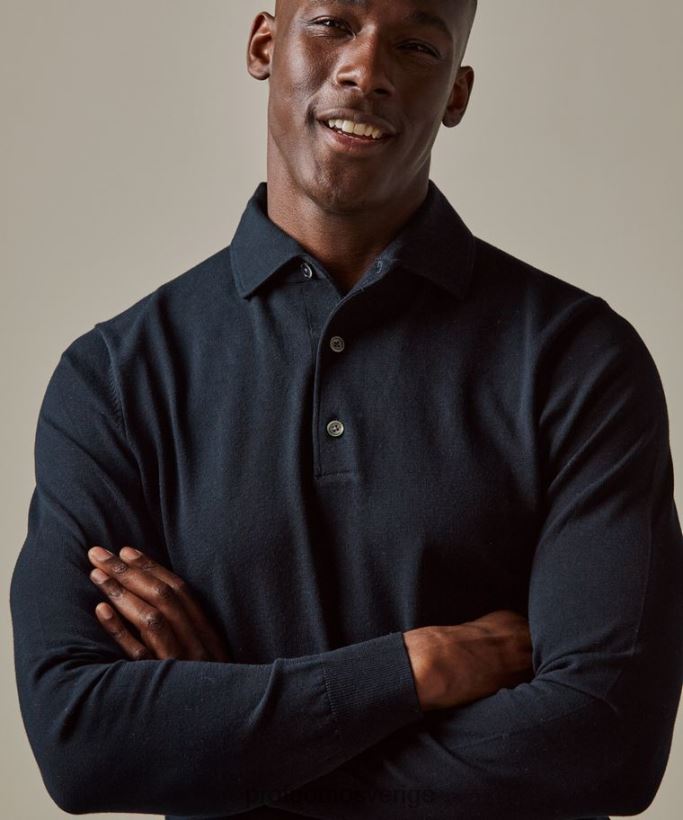 Kläder se Profuomo män lyxig polo i ett stycke Marin N8XR4181