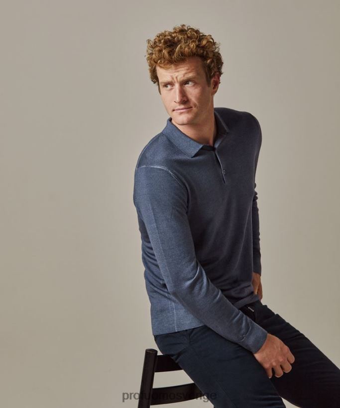 Kläder se Profuomo män merinosyra-färgämne polo Marin N8XR4177