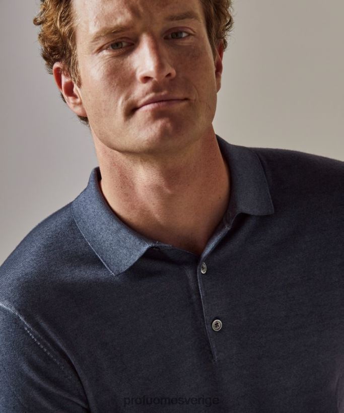Kläder se Profuomo män merinosyra-färgämne polo Marin N8XR4177