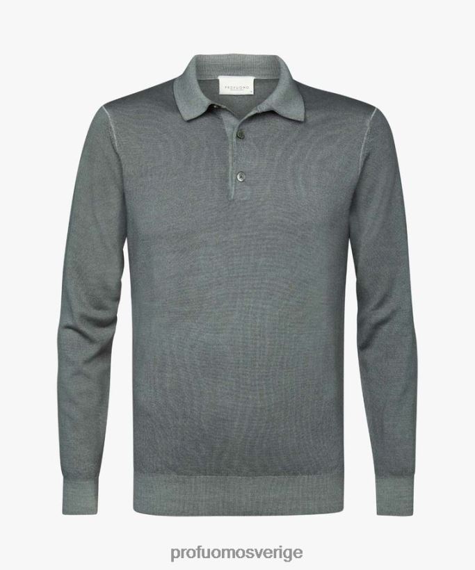Kläder se Profuomo män merinosyra-färgämne polo grön N8XR4179