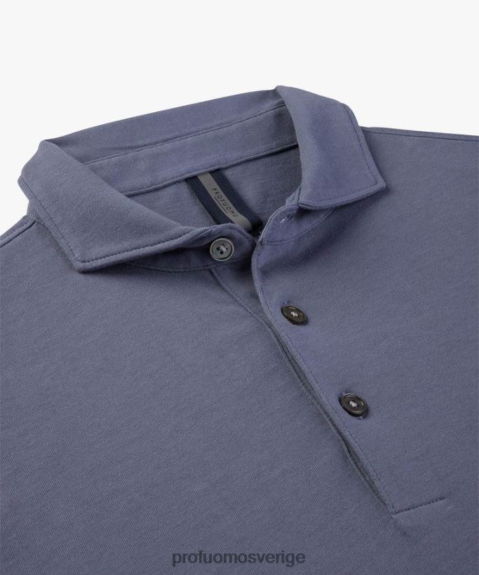 Kläder se Profuomo män polotröja i singel blå N8XR4198