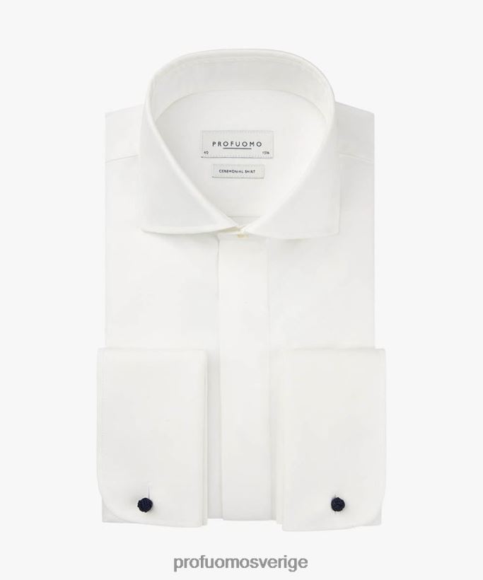Kläder se Profuomo män bröllopsskjorta vit N8XR488