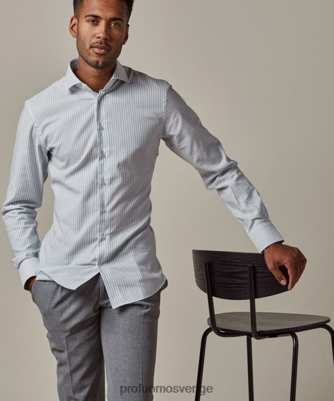 Kläder se Profuomo män dobby oxford skjorta blå N8XR434