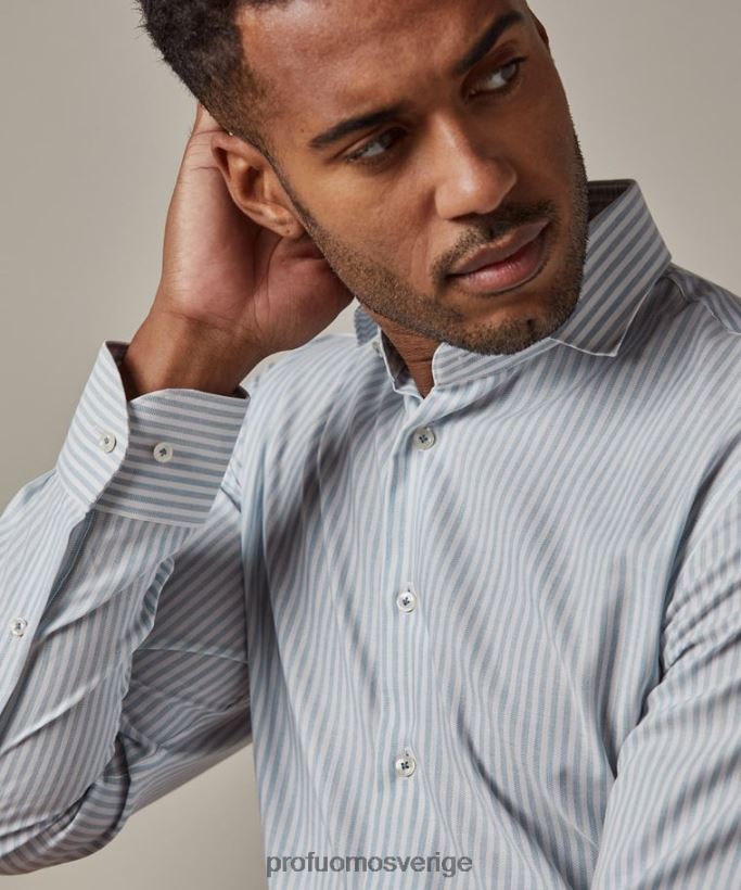 Kläder se Profuomo män dobby oxford skjorta blå N8XR434