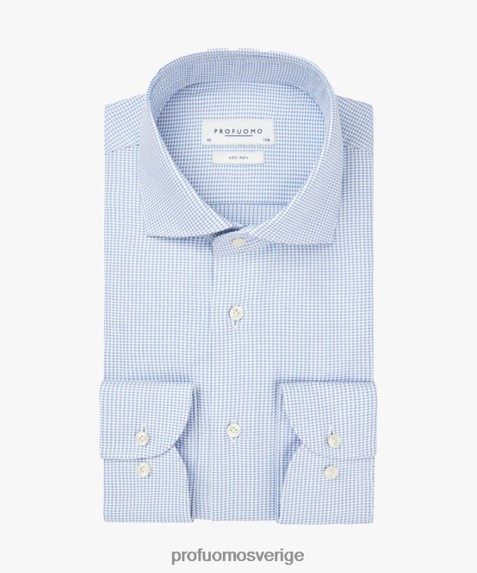 Kläder se Profuomo män dobby skjorta blå N8XR448