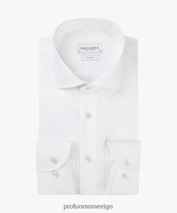 Kläder se Profuomo män fin twillskjorta vit N8XR480