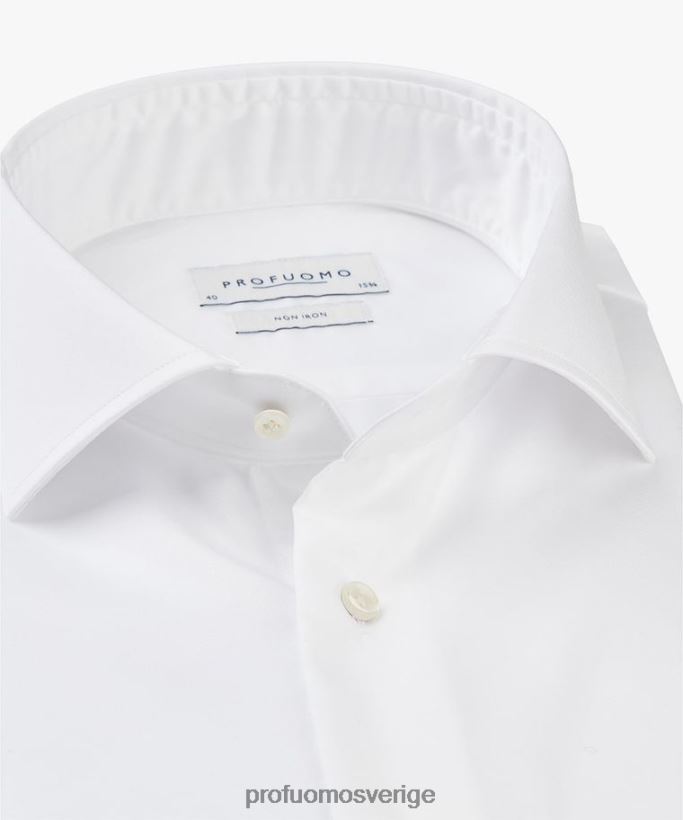 Kläder se Profuomo män fin twillskjorta vit N8XR480
