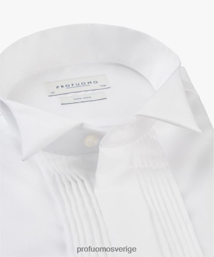 Kläder se Profuomo män klassisk wing rökskjorta vit N8XR420