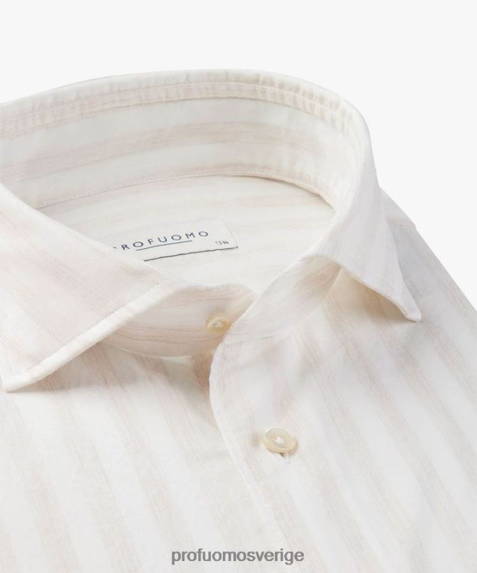 Kläder se Profuomo män melerad randig skjorta beige N8XR465