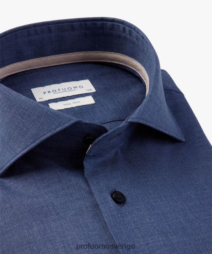 Kläder se Profuomo män poplin skjorta Marin N8XR452