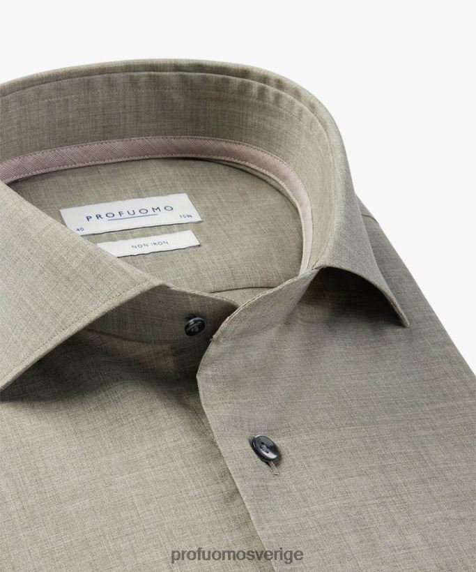 Kläder se Profuomo män poplin skjorta grön N8XR429