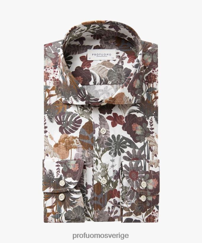 Kläder se Profuomo män skjorta med blommönster vit N8XR476