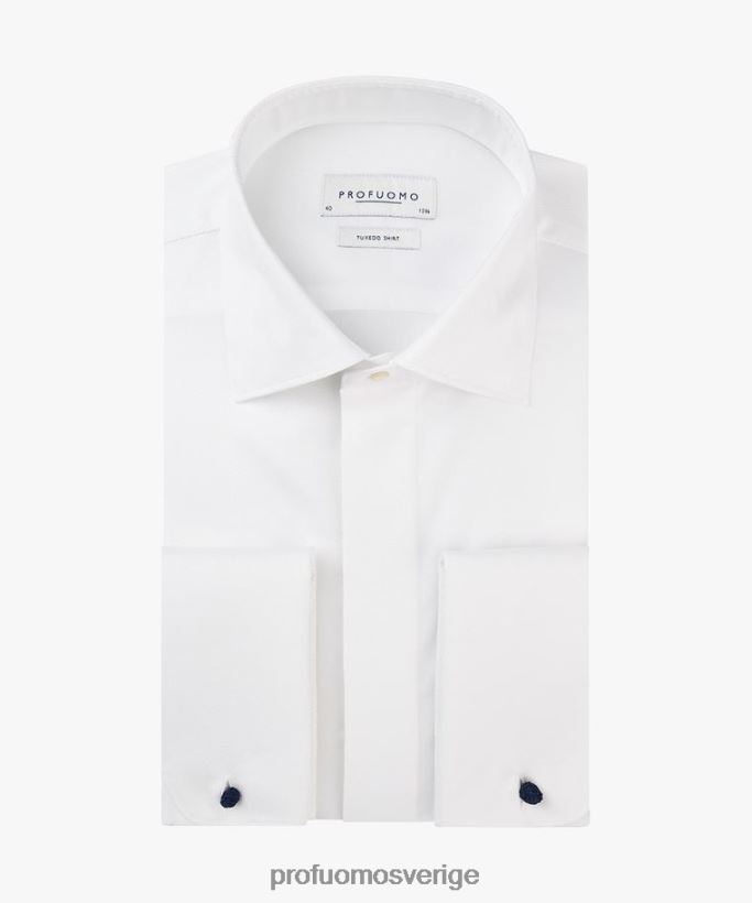 Kläder se Profuomo män smokingskjorta vit N8XR4138