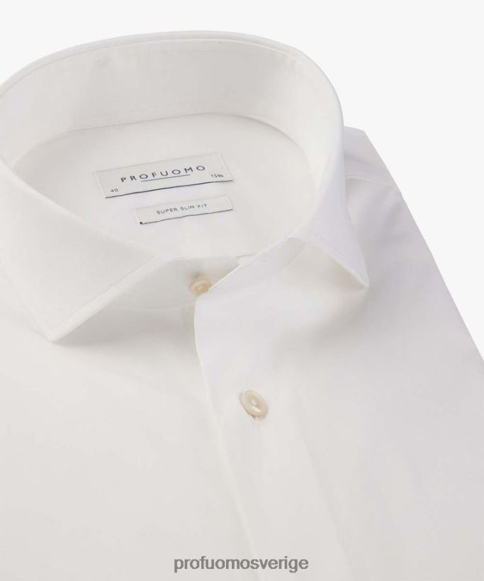Kläder se Profuomo män super slim fit stretchskjorta vit N8XR493