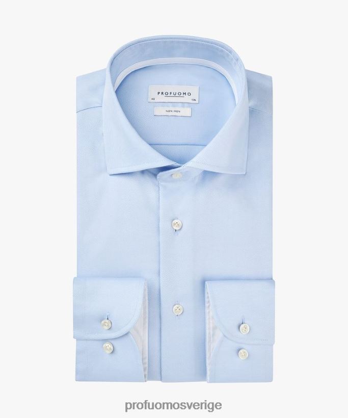 Kläder se Profuomo män tvåskikts twillskjorta blå N8XR4104