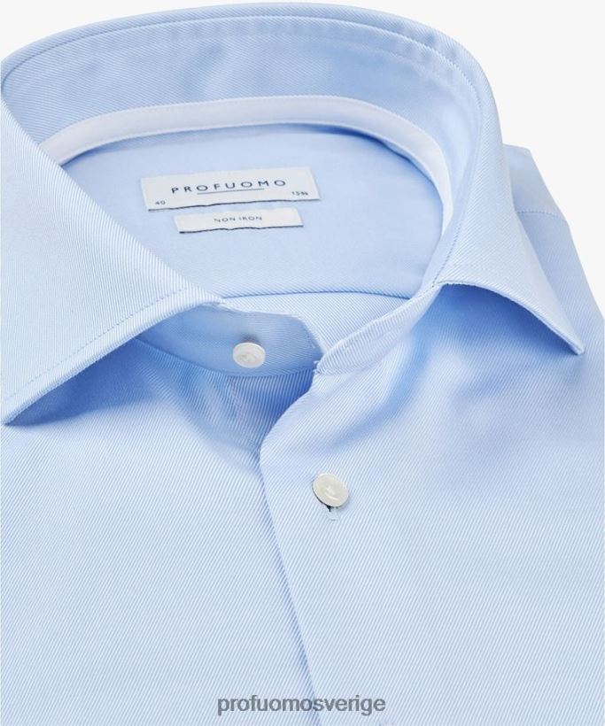 Kläder se Profuomo män tvåskikts twillskjorta blå N8XR4104