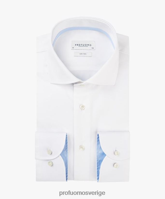 Kläder se Profuomo män tvåskikts twillskjorta vit N8XR4103